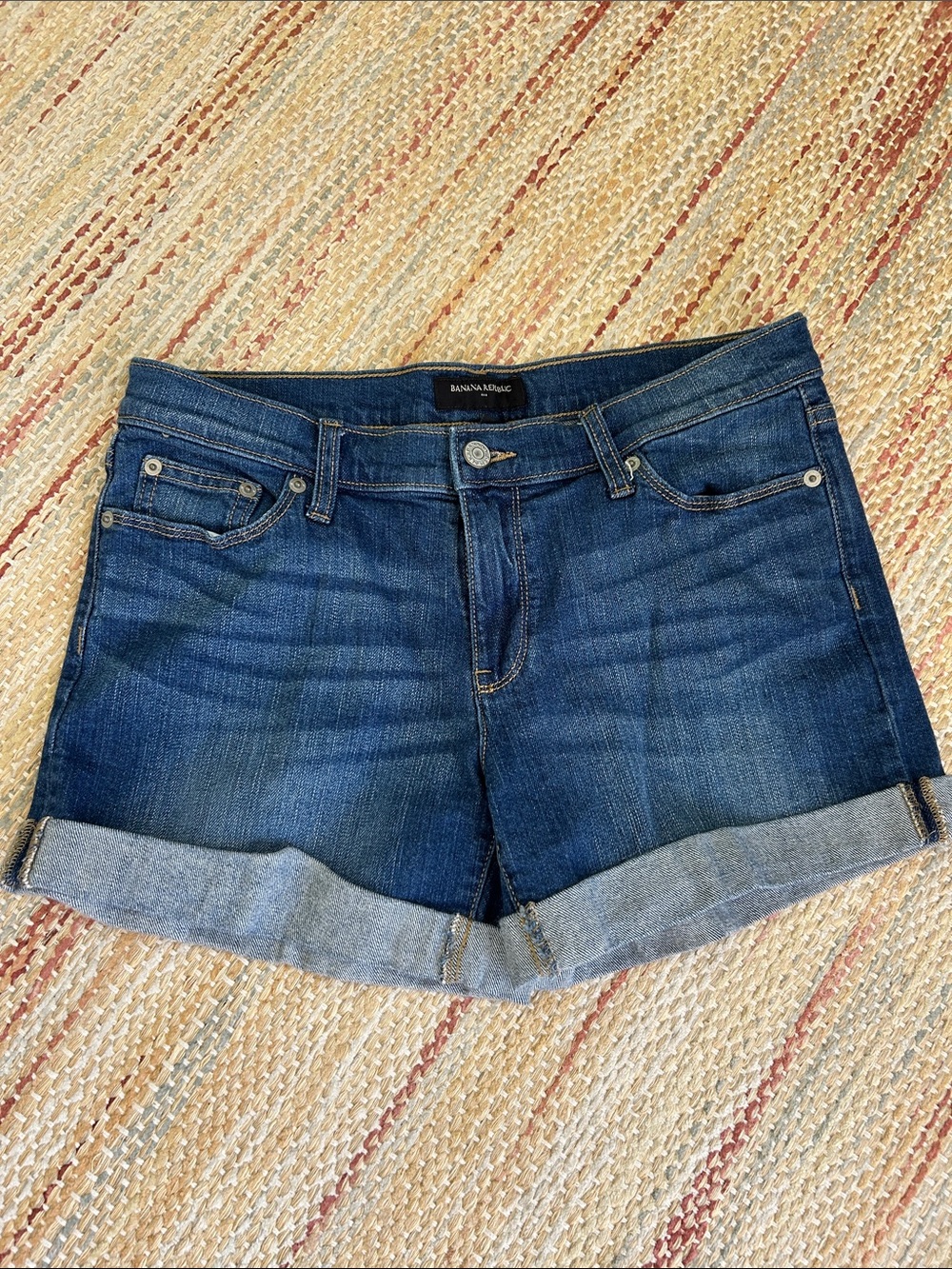 Banana Republic Dark Blue Rolled Hem Denim Shorts